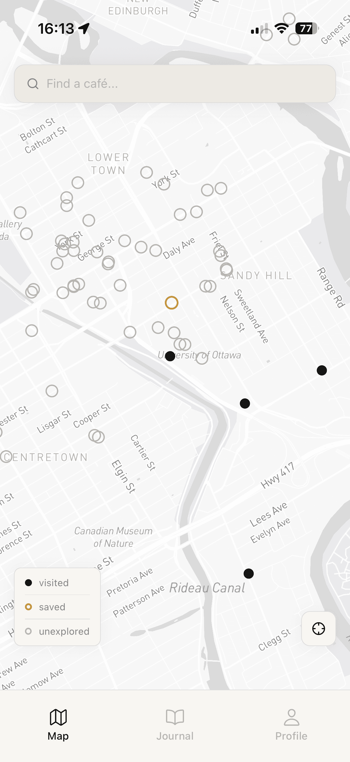 The Usual app — café map